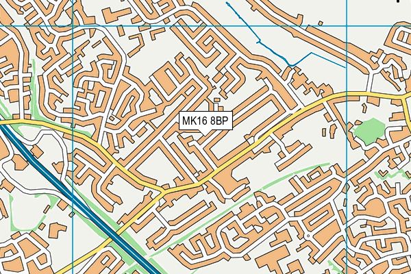 MK16 8BP map - OS VectorMap District (Ordnance Survey) MK16 8BP map - OS VectorMap District (Ordnance Survey)