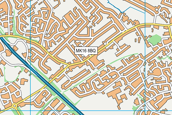 MK16 8BQ map - OS VectorMap District (Ordnance Survey) MK16 8BQ map - OS VectorMap District (Ordnance Survey)