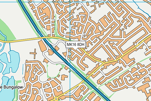 MK16 8DH map - OS VectorMap District (Ordnance Survey) MK16 8DH map - OS VectorMap District (Ordnance Survey)