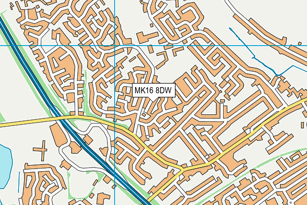 MK16 8DW map - OS VectorMap District (Ordnance Survey) MK16 8DW map - OS VectorMap District (Ordnance Survey)