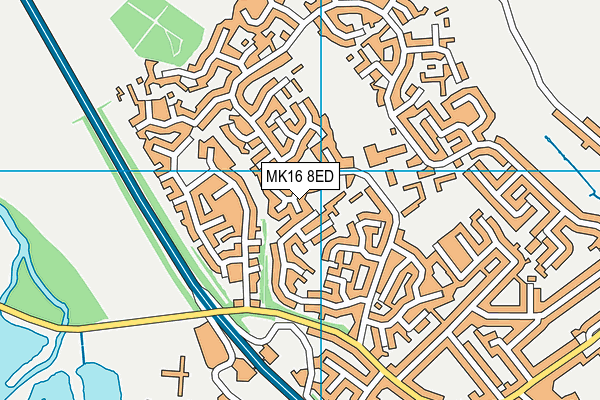 MK16 8ED map - OS VectorMap District (Ordnance Survey) MK16 8ED map - OS VectorMap District (Ordnance Survey)