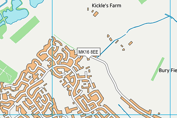 MK16 8EE map - OS VectorMap District (Ordnance Survey) MK16 8EE map - OS VectorMap District (Ordnance Survey)
