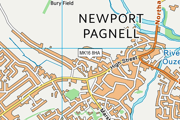 MK16 8HA map - OS VectorMap District (Ordnance Survey)