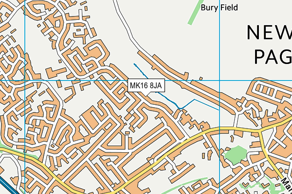 MK16 8JA map - OS VectorMap District (Ordnance Survey) MK16 8JA map - OS VectorMap District (Ordnance Survey)