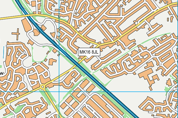 MK16 8JL map - OS VectorMap District (Ordnance Survey) MK16 8JL map - OS VectorMap District (Ordnance Survey)
