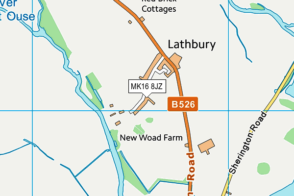 MK16 8JZ map - OS VectorMap District (Ordnance Survey)