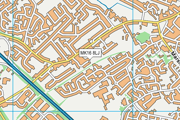 MK16 8LJ map - OS VectorMap District (Ordnance Survey) MK16 8LJ map - OS VectorMap District (Ordnance Survey)