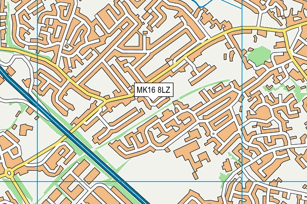 MK16 8LZ map - OS VectorMap District (Ordnance Survey) MK16 8LZ map - OS VectorMap District (Ordnance Survey)