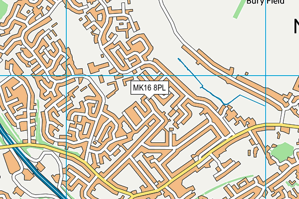 MK16 8PL map - OS VectorMap District (Ordnance Survey) MK16 8PL map - OS VectorMap District (Ordnance Survey)