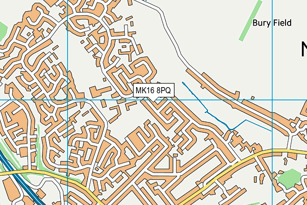 MK16 8PQ map - OS VectorMap District (Ordnance Survey) MK16 8PQ map - OS VectorMap District (Ordnance Survey)