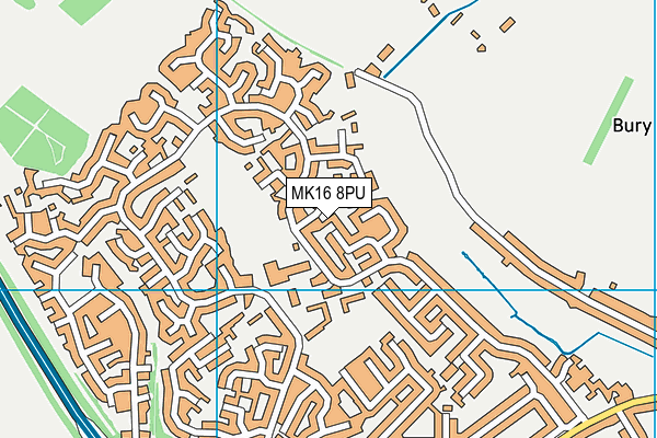 MK16 8PU map - OS VectorMap District (Ordnance Survey) MK16 8PU map - OS VectorMap District (Ordnance Survey)