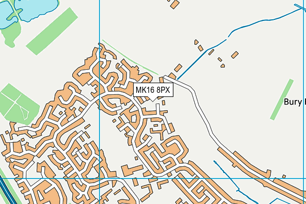 MK16 8PX map - OS VectorMap District (Ordnance Survey) MK16 8PX map - OS VectorMap District (Ordnance Survey)