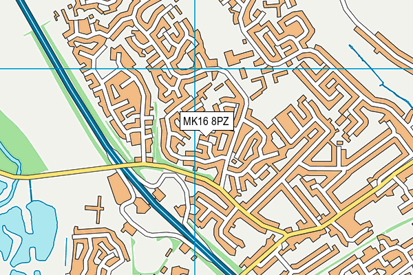 MK16 8PZ map - OS VectorMap District (Ordnance Survey) MK16 8PZ map - OS VectorMap District (Ordnance Survey)