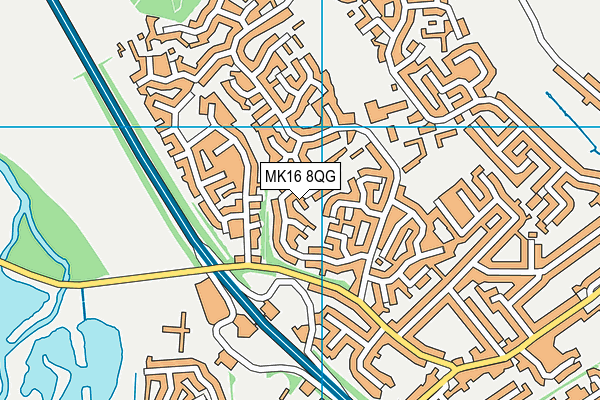 MK16 8QG map - OS VectorMap District (Ordnance Survey) MK16 8QG map - OS VectorMap District (Ordnance Survey)
