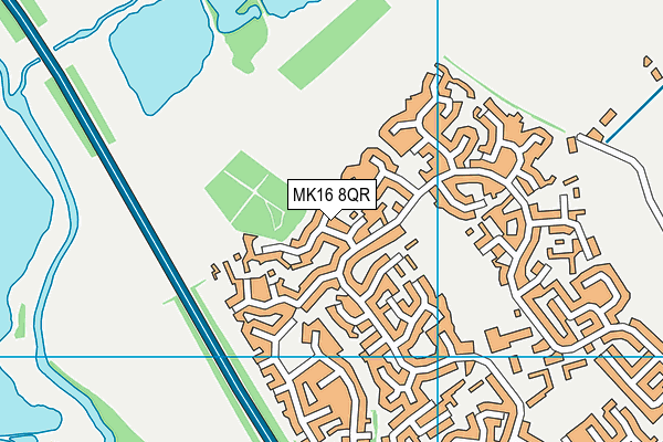 MK16 8QR map - OS VectorMap District (Ordnance Survey) MK16 8QR map - OS VectorMap District (Ordnance Survey)