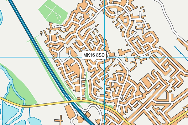 MK16 8SD map - OS VectorMap District (Ordnance Survey) MK16 8SD map - OS VectorMap District (Ordnance Survey)