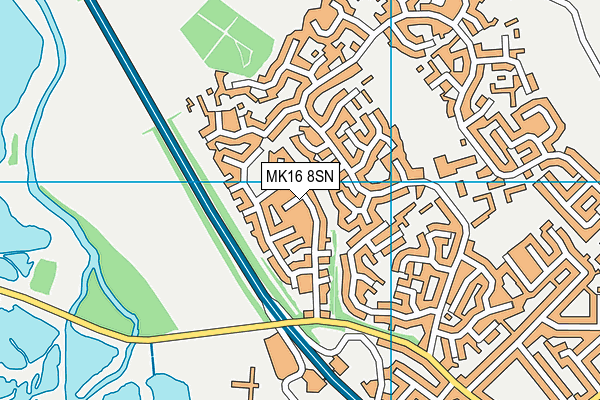 MK16 8SN map - OS VectorMap District (Ordnance Survey) MK16 8SN map - OS VectorMap District (Ordnance Survey)