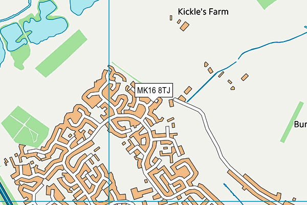 MK16 8TJ map - OS VectorMap District (Ordnance Survey) MK16 8TJ map - OS VectorMap District (Ordnance Survey)
