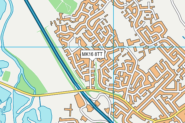 MK16 8TT map - OS VectorMap District (Ordnance Survey) MK16 8TT map - OS VectorMap District (Ordnance Survey)