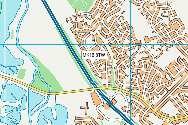 MK16 8TW map - OS VectorMap District (Ordnance Survey) MK16 8TW map - OS VectorMap District (Ordnance Survey)