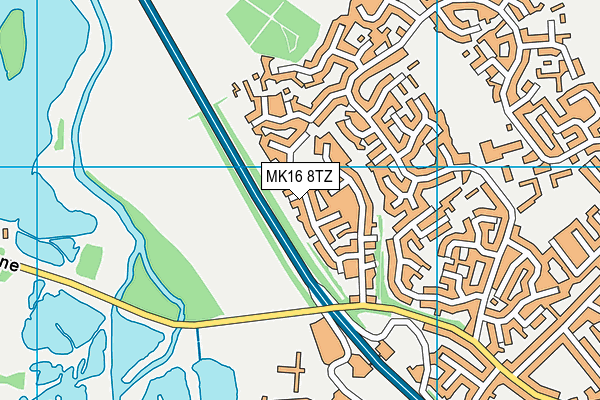 MK16 8TZ map - OS VectorMap District (Ordnance Survey) MK16 8TZ map - OS VectorMap District (Ordnance Survey)