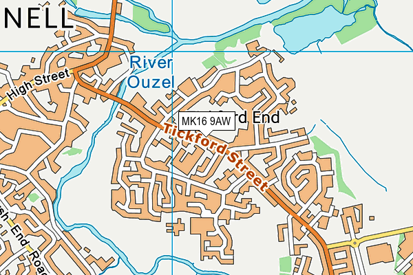 MK16 9AW map - OS VectorMap District (Ordnance Survey) MK16 9AW map - OS VectorMap District (Ordnance Survey)