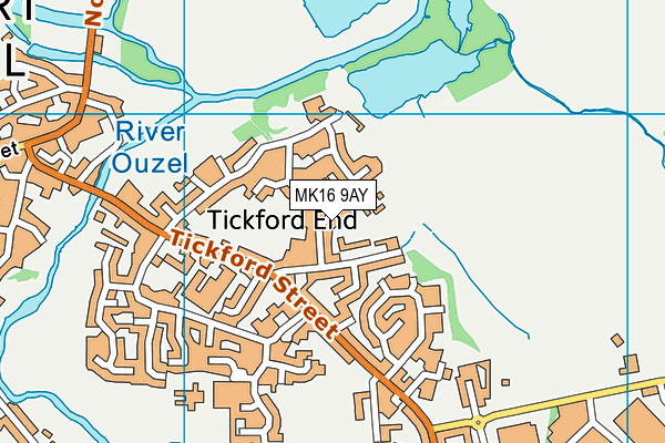 MK16 9AY map - OS VectorMap District (Ordnance Survey) MK16 9AY map - OS VectorMap District (Ordnance Survey)