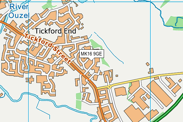 MK16 9GE map - OS VectorMap District (Ordnance Survey) MK16 9GE map - OS VectorMap District (Ordnance Survey)