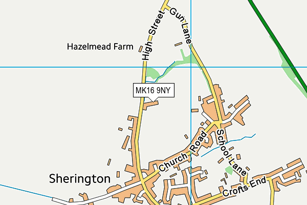 MK16 9NY map - OS VectorMap District (Ordnance Survey) MK16 9NY map - OS VectorMap District (Ordnance Survey)