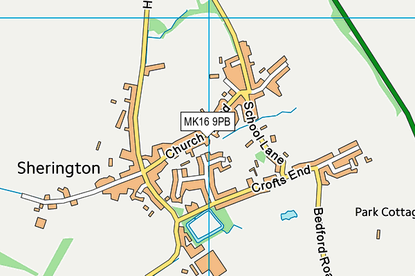 MK16 9PB map - OS VectorMap District (Ordnance Survey)