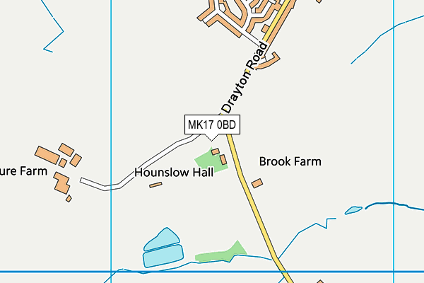 MK17 0BD map - OS VectorMap District (Ordnance Survey)