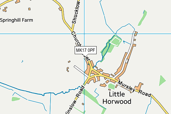 MK17 0PF map - OS VectorMap District (Ordnance Survey)