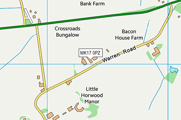 MK17 0PZ map - OS VectorMap District (Ordnance Survey)
