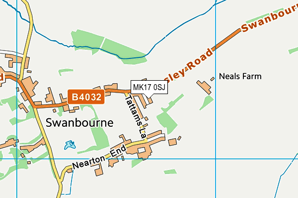 MK17 0SJ map - OS VectorMap District (Ordnance Survey)
