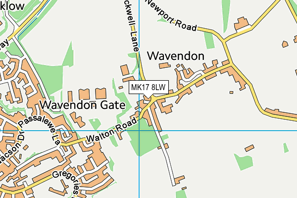 MK17 8LW map - OS VectorMap District (Ordnance Survey)