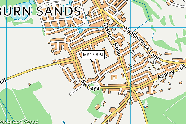 MK17 8PJ map - OS VectorMap District (Ordnance Survey)