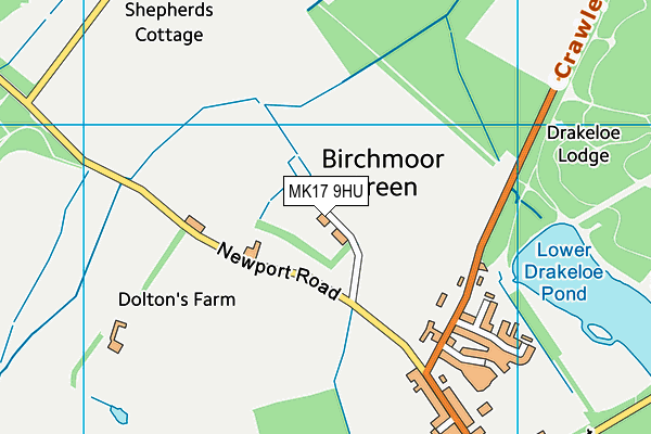 MK17 9HU map - OS VectorMap District (Ordnance Survey)