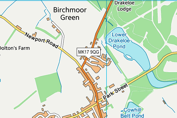 MK17 9QG map - OS VectorMap District (Ordnance Survey)