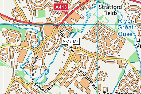 MK18 1AF map - OS VectorMap District (Ordnance Survey) MK18 1AF map - OS VectorMap District (Ordnance Survey)