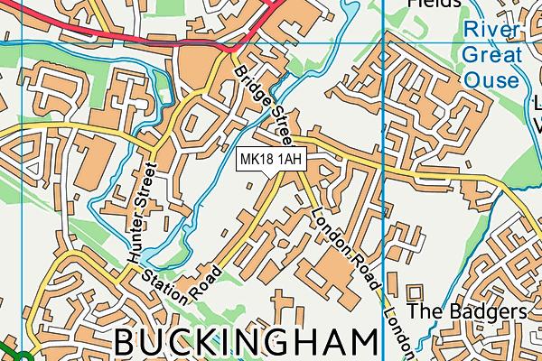 MK18 1AH map - OS VectorMap District (Ordnance Survey)