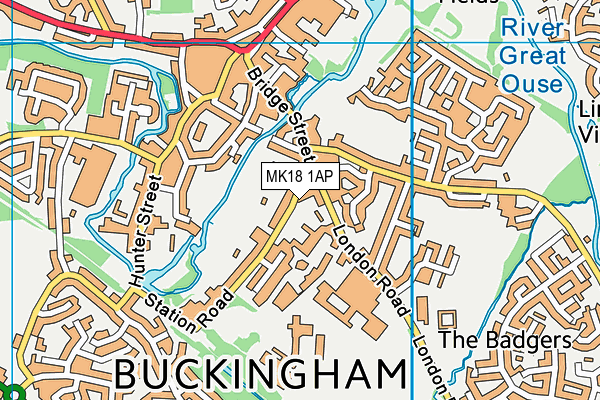 MK18 1AP map - OS VectorMap District (Ordnance Survey)