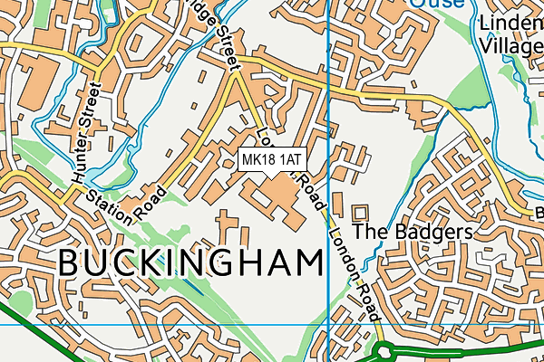 MK18 1AT map - OS VectorMap District (Ordnance Survey)