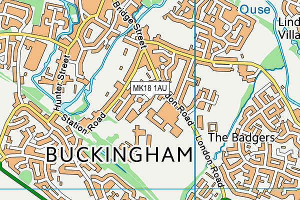 MK18 1AU map - OS VectorMap District (Ordnance Survey)