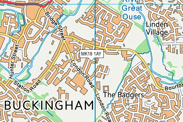 MK18 1AY map - OS VectorMap District (Ordnance Survey)