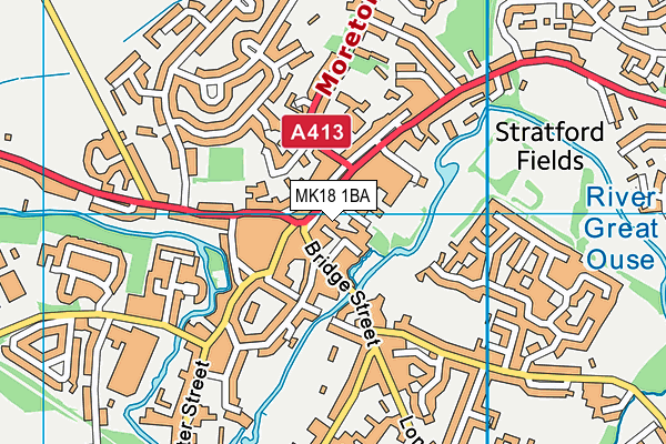 MK18 1BA map - OS VectorMap District (Ordnance Survey) MK18 1BA map - OS VectorMap District (Ordnance Survey)