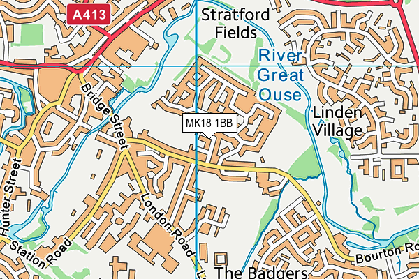 MK18 1BB map - OS VectorMap District (Ordnance Survey) MK18 1BB map - OS VectorMap District (Ordnance Survey)