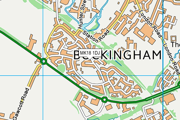 MK18 1DJ map - OS VectorMap District (Ordnance Survey)