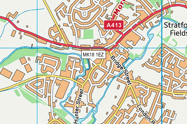MK18 1EZ map - OS VectorMap District (Ordnance Survey)