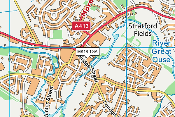 MK18 1GA map - OS VectorMap District (Ordnance Survey) MK18 1GA map - OS VectorMap District (Ordnance Survey)