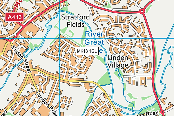 MK18 1GL map - OS VectorMap District (Ordnance Survey) MK18 1GL map - OS VectorMap District (Ordnance Survey)